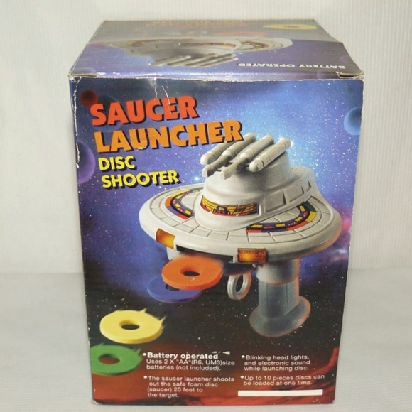 VTG Saucer Launcher Disc Shooter with 10 Discs - Picture 2 of 11
